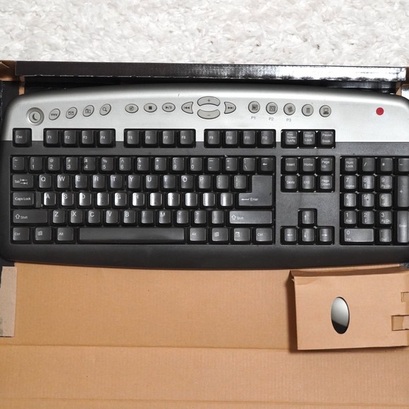 RF Desk Set Office Wireless Keyboard & Mouse Bundle AKM9600/8-US - Picture 2 of 6